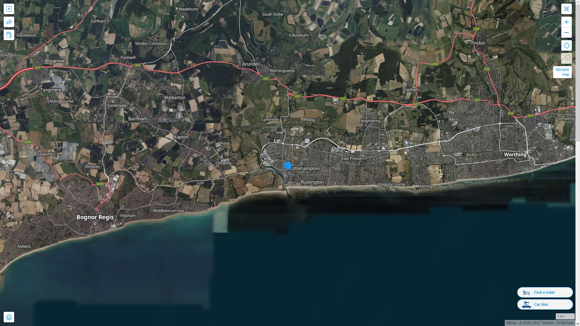 Littlehampton Highway and Road Map with Satellite View